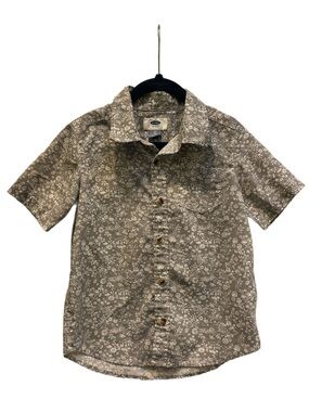 Old Navy Boys Gray Floral Button-Up Shirt | Size 5T | Cotton Blend